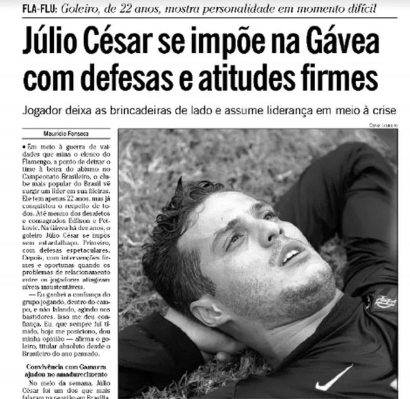 Júlio César foi um dos jogadores mais importantes do Flamengo no início da década passada 